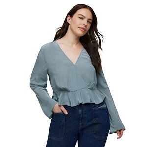 Madewell Bell-Sleeve Wrap Top size 4 NWT NP057